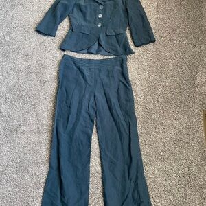 Poetry Women's Navy Pants & Blazer Set